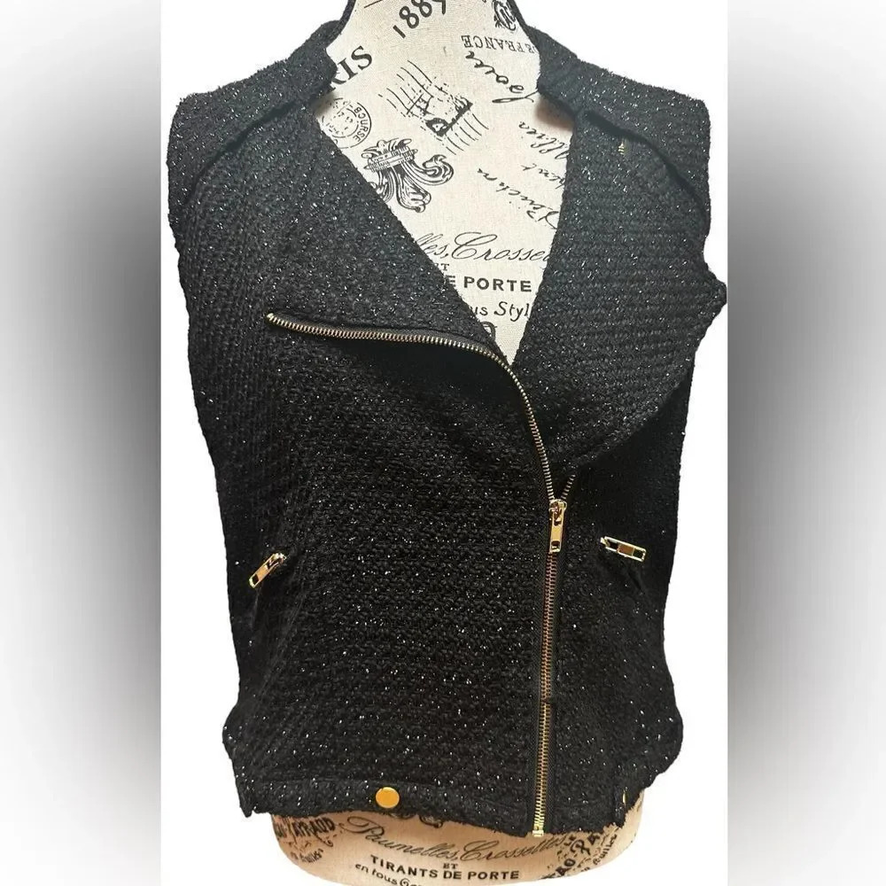 Spirited by Randolph Duke Vest
Women's L Black sparkle w/gold-tone hardware